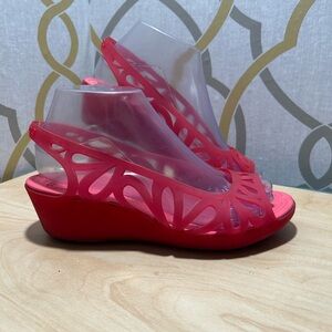 Crocs Adrina III size Mini Wedge Sandals Tropical Pink Ice Shoes